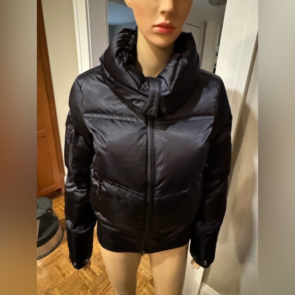 Luxurious black satin-effect RLX puffer ski jacket, Medium - Picture 3 of 16